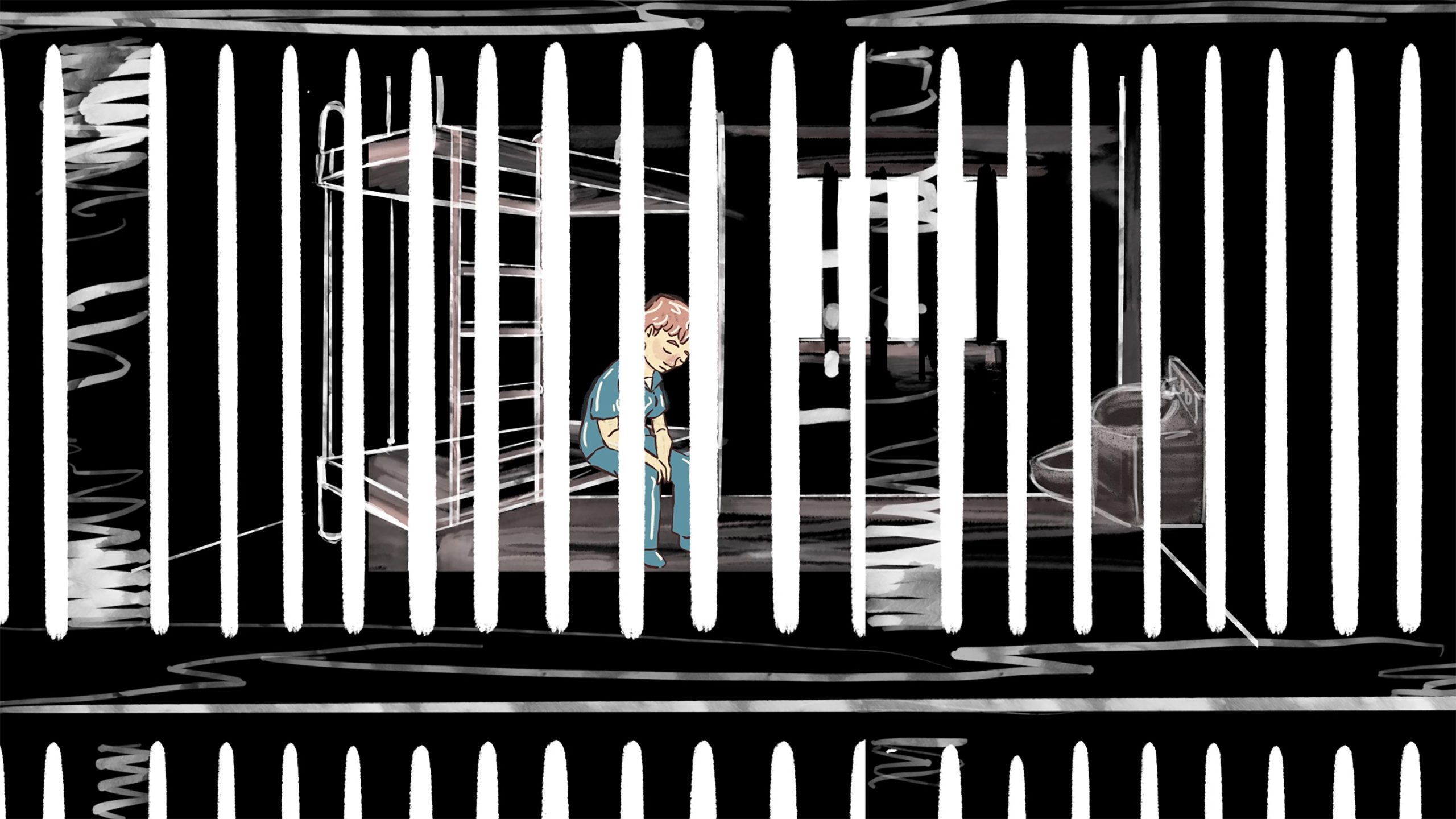 A video of an animated short showing exchanges between women about their experiences of incarceration.